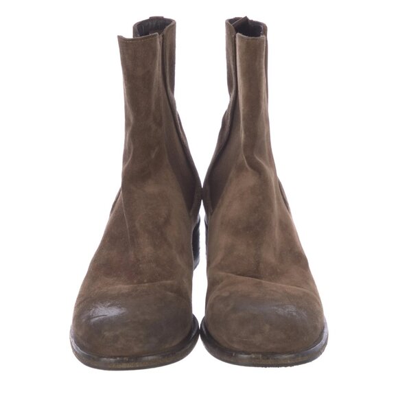 Prada Vintage 2000's Light Brown Suede Chelsea Boots Size: 10.5 - Picture 3 of 5